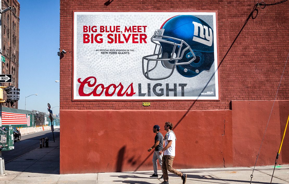 Colossal Media for Coors Light Hand Painted Advertising Mural in Brooklyn