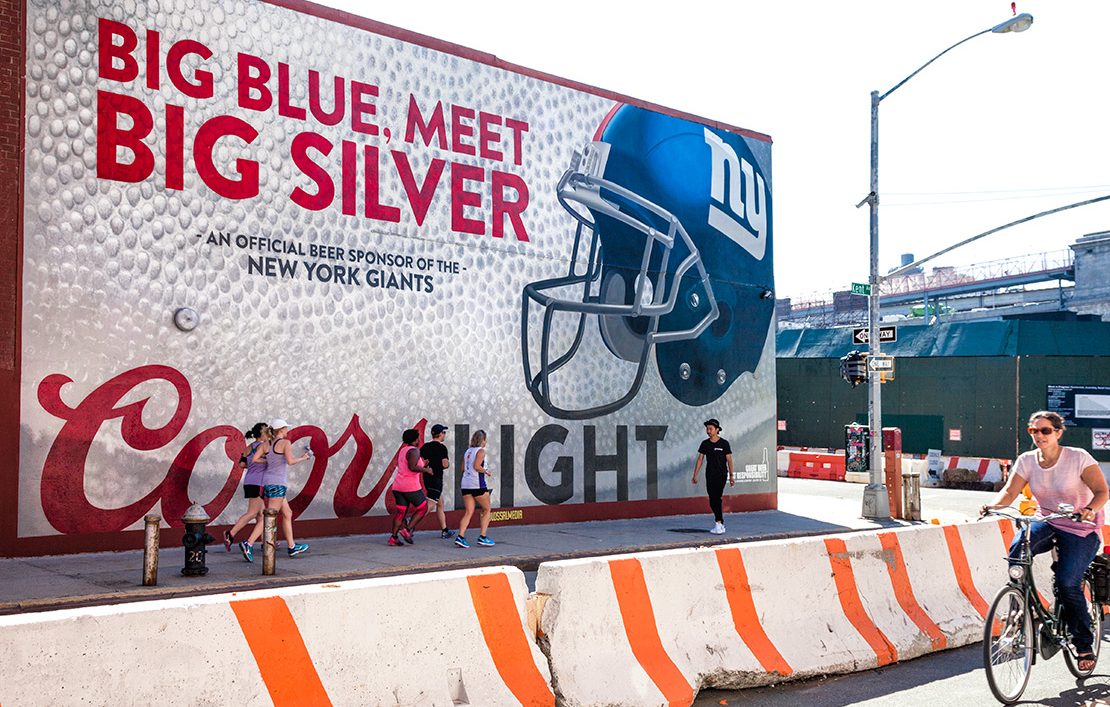 Colossal Media for Coors Light Hand Painted Advertising Mural in Brooklyn