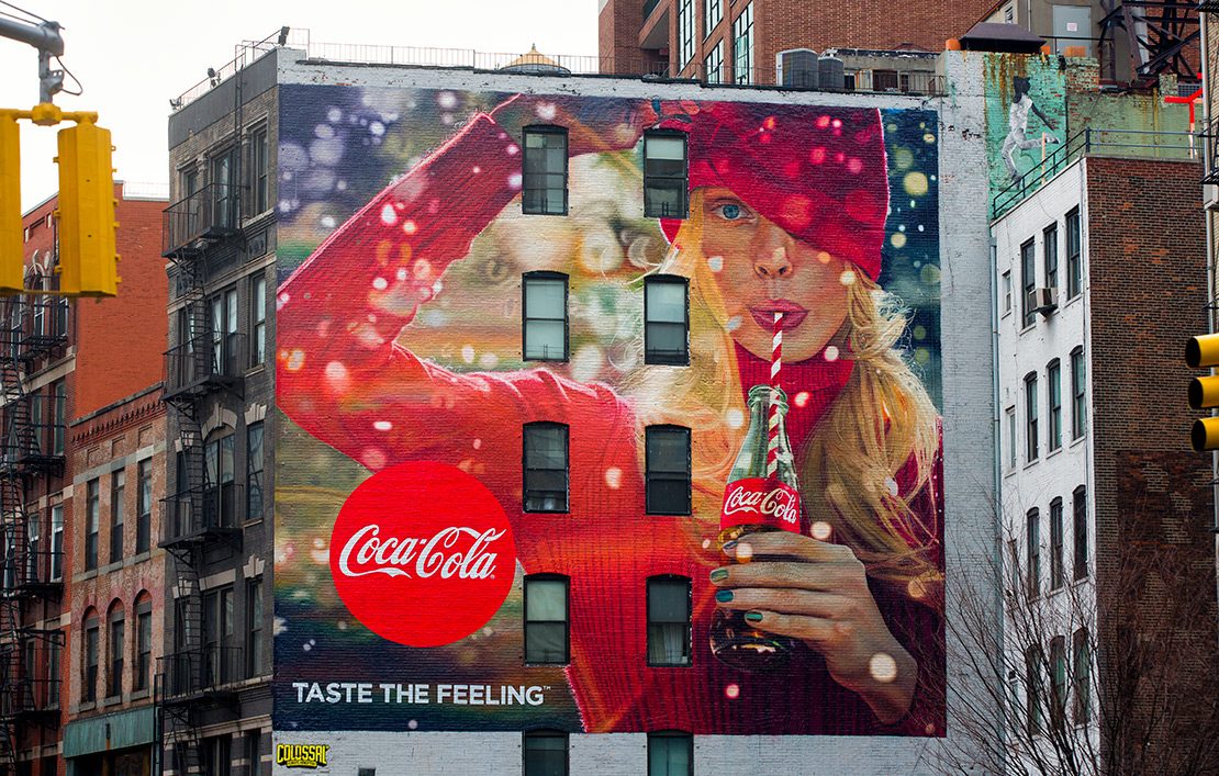 Coca Cola Classic ad hand painted on a building in SoHo