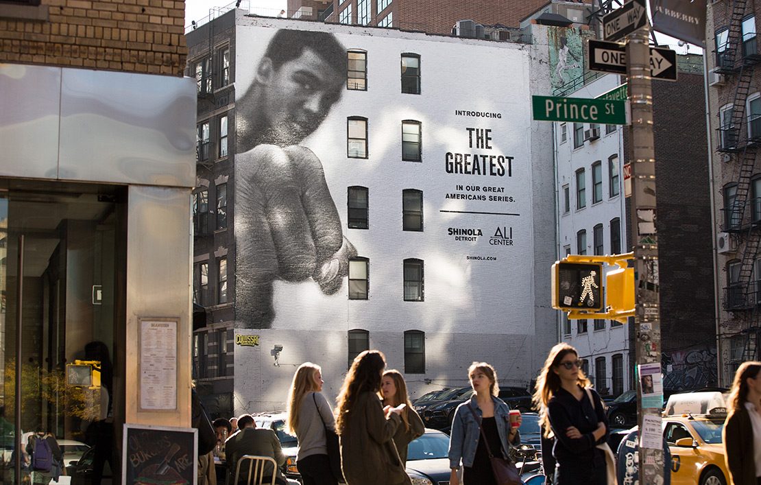Shinola advertisement painted by Colossal Media