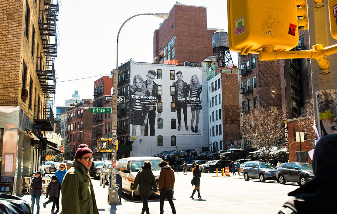 Completed advertisement in SoHo, mural by Colossal Media