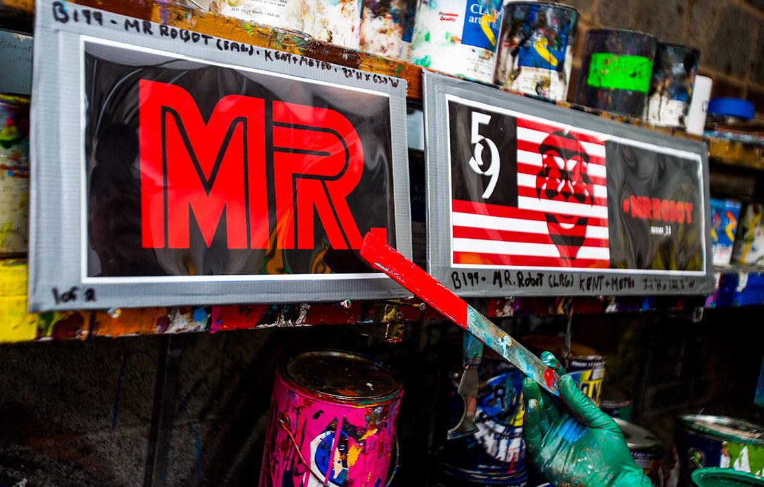 Matching colors for Mr. Robot's outdoor advertising campaign