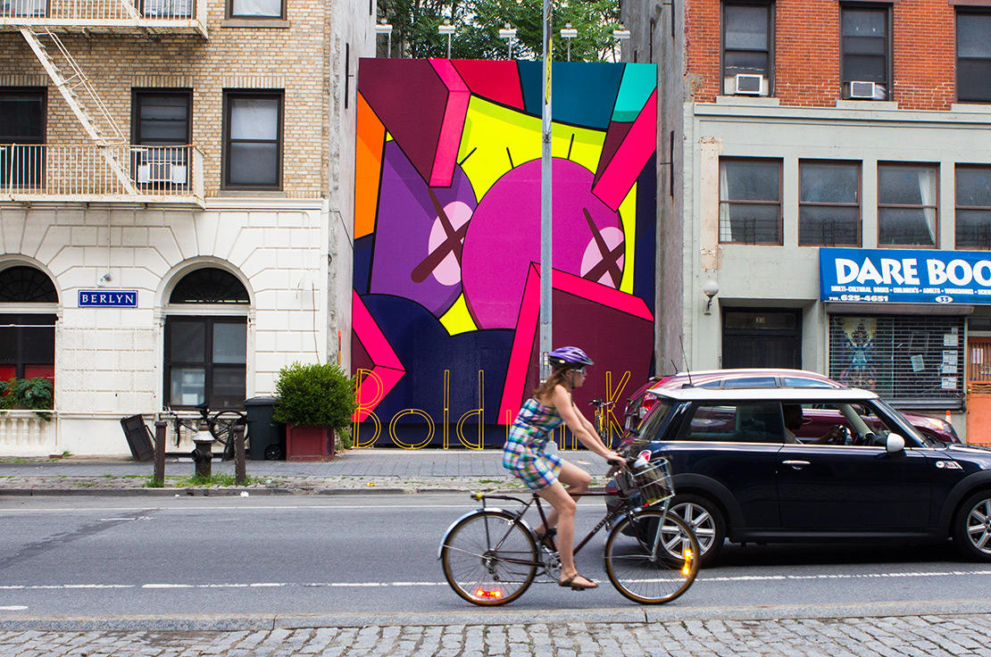 KAWS artwork, hand painted by Colossal Media, in Brooklyn
