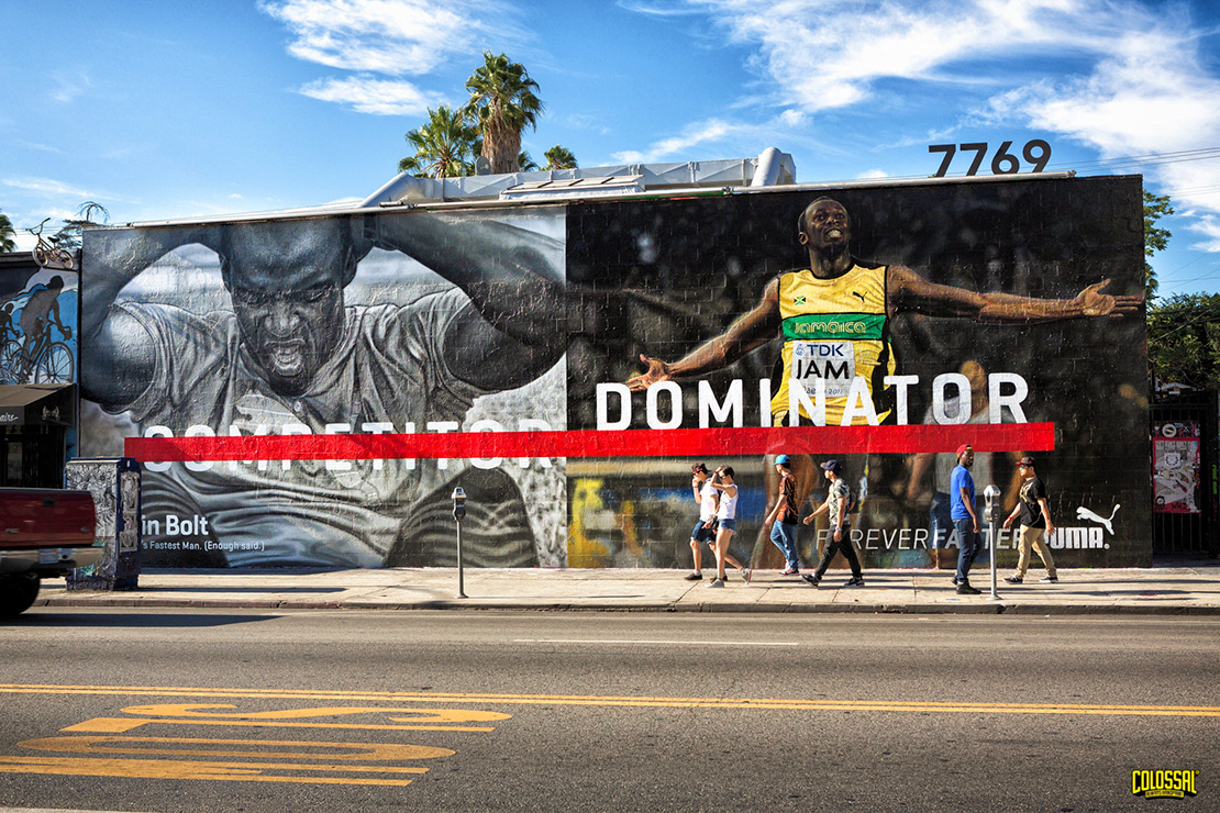 Los Angeles mural of Usain Bolt