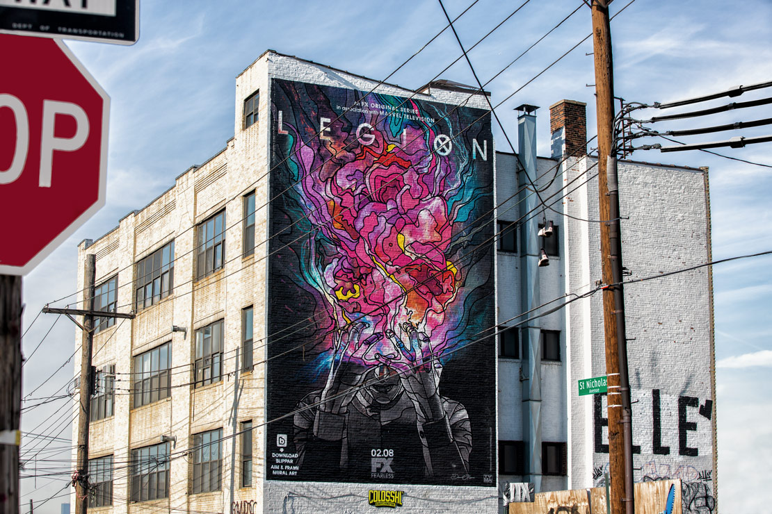 FX Legion mural with augmented reality component in Bushwick