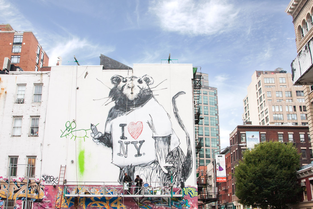 Banksy mural installed by Colossal in Manhattan