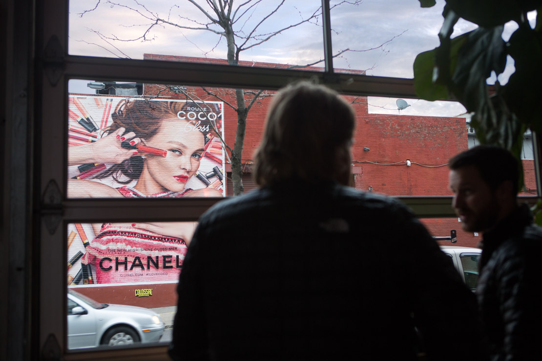 Coco Chanel hand painted mural of Lily-Rose Depp by Colossal Media