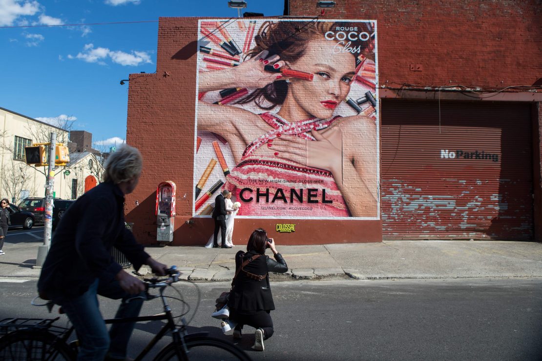 Chanel Rouge Coco mural hand painted by Colossal Media