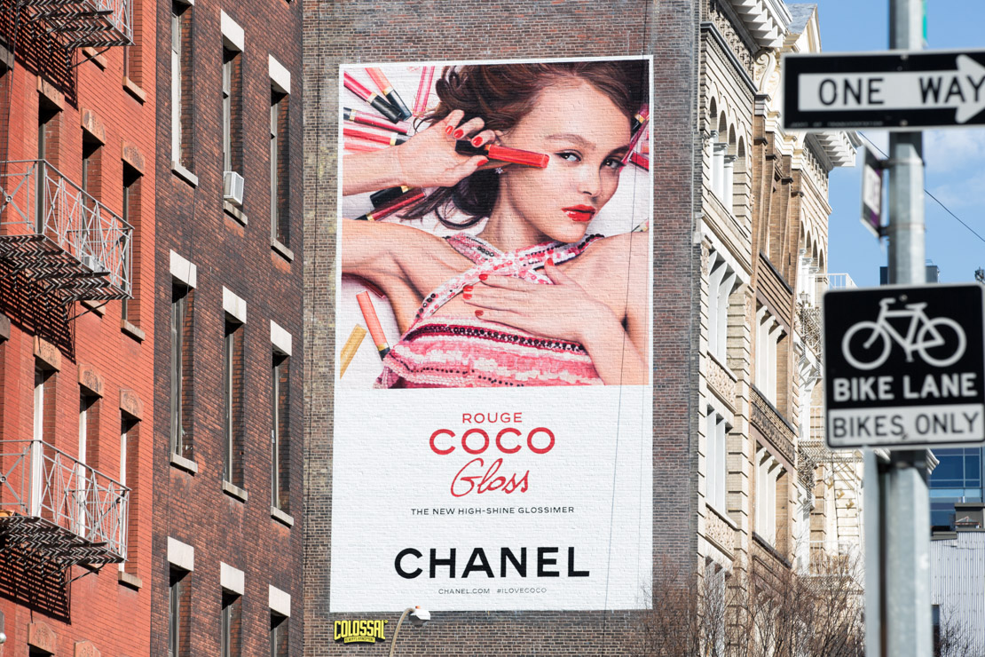 Rouge Coco Chanel mural Manhattan Colossal Media