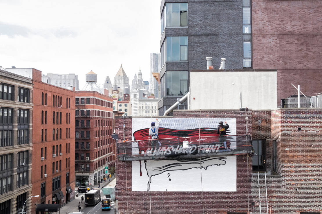 Colossal paints a mural for Christie's in SoHo
