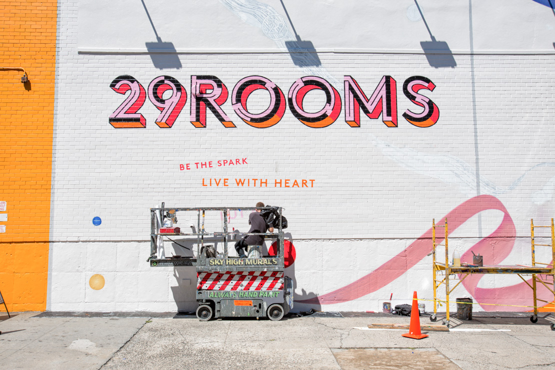 29Rooms mural in progress